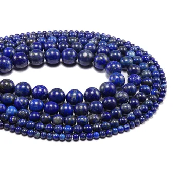 AAA Természetes Kő Gyöngyök Bule Lapis Lazuli Kő Kör Laza Blove DIY Karkötő Anyaga 4 6 8 10 12 mm Gyöngy Ékszerek Készítése