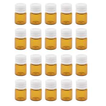 20 db Mini Amber Injekciós Üveg - Újratölthető Kis Üveg Illóolajok, Smink, Folyékony, Parfüm - 1 ml / 2 ml