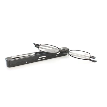 QGAOP Mini Olvasó Szemüveg Férfiak Toll Klip Esetben Presbyopic Arany Szemüveg Nagyító Szemüveg Kis Olvasó Szemüveg a Nők