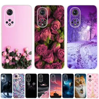 Virág Aranyos Macska Állatok Női Hátsó Borító Huawei Honor 50 Pro Esetben Átlátszó Puha Tpu Telefon Esetében A Honor50 Pro 50pro