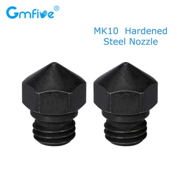 GmFive MK10 Fúvóka Edzett Acél Magas Hőmérsékleten Szén-Rost 3D-s Nyomtató Részei 0.2/0.4/0.6/0.8 mm E3D Hotend Extruder