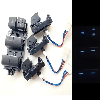 LED Jég Kék Háttérvilágítás Hatalom Ablak Kapcsoló Gomb Toyota RAV 4 RAV4 CHR 2019 2020 Bal Vezető