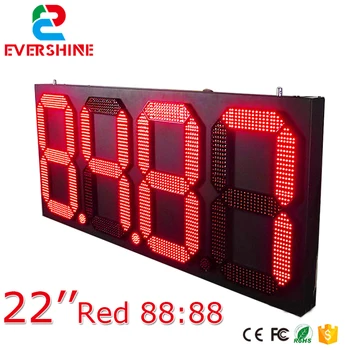 Kültéri, Vízálló, Nagy Fényerő Nagy LED Hőmérséklet-Idő óra Jel 22 hüvelyk egyetlen piros