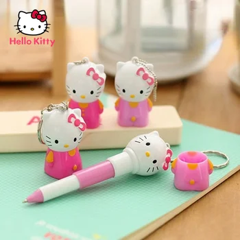 Hello Kitty Behúzható Modellezés Toll Kreatív Toll Aranyos Rajzfilm Golyóstoll, Kulcstartó Gyermekek Írás Toll