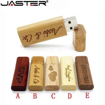 JASTER Fa bambusz USB flash-meghajtót, faapríték, pendrive 4 GB 8 GB 16 GB 32 GB 64 gb-os memory stick U lemez személyes Ajándék 1DB ingyenes logo
