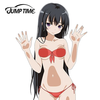 JumpTime 13cm x 9.3 cm Kedves Bikini Autó Stílus Mikazuki Yozora Anime JDM Autó Ablak Matrica Autó Matrica Accessorie