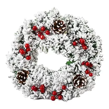 SIMMY Karácsonyi Dekoráció Fenyő a Tű Garland Kézzel készített Karácsonyi Fehér Hópehely Gyűrű Ajtón Lógó Ablak Dekoráció, Kellékek