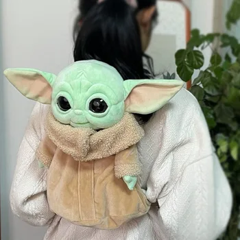 A Disney-Star Wars 40cm Aranyos Baba Yoda Plüss Hátizsák Plüss Baba mandalore-i Töltött Táska Hátizsák Aranyos Játékok Ajándék Gyerekeknek