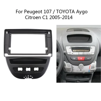 9 inch 2 Din autórádió Keret Fascia Dash Kit DVD-Fej Egység Panel Sztereó Fedezni Toyota Aygo Citroen C1-Peugeot 107 2005-2014