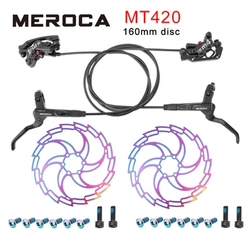MEROCA MT420 Mountain Bike Olaj, Fék tárcsafék 160mm Négy Dugattyús Bal Hátsó/Jobb Első Fék Kerékpár Fék Olaj
