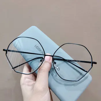 Luxus Márka, a Nők Elleni Kék Fény Szemüveg Geometriai Keret Blue Ray Blokkoló Számítógépes Védőszemüveg Túlméretezett Optikai Szemüveg