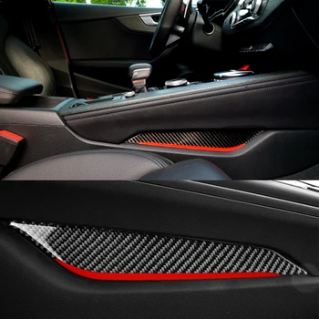 3D Car styling Belső Készítő Szénszálas sebességváltási Vezérlőpult oldal Borító Berendezés automatikus Matricát Audi A4 A5 2017-2022