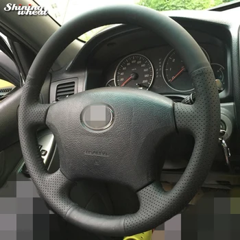 Fekete Valódi Bőr Kormánykerék Fedezi a Régi Toyota Land Cruiser Prado 120