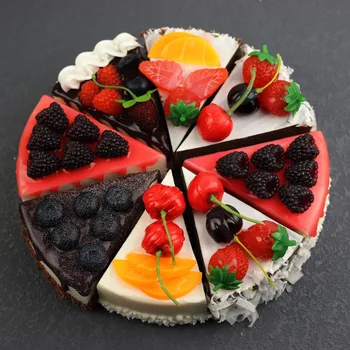 Szimulációs Gyümölcs Torta Kenyér Modell Élelmiszer-Fotó Kellék Mesterséges Torta Szeletelés Hamis Fagylalt Torta Vicces Játékok Cukrászda Kijelző