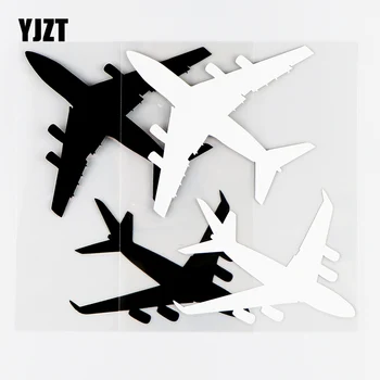 YJZT 12.4×15CM Négy Motor Repülőről Személyiség Autó Matrica Vinyl Matricák Test Dekoráció Fekete / Ezüst 10A-0579